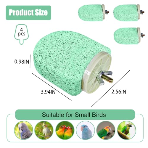 Image of 4Pack Bird Perch Stands Parrot Beak Grinding Stone Platform,Green-S