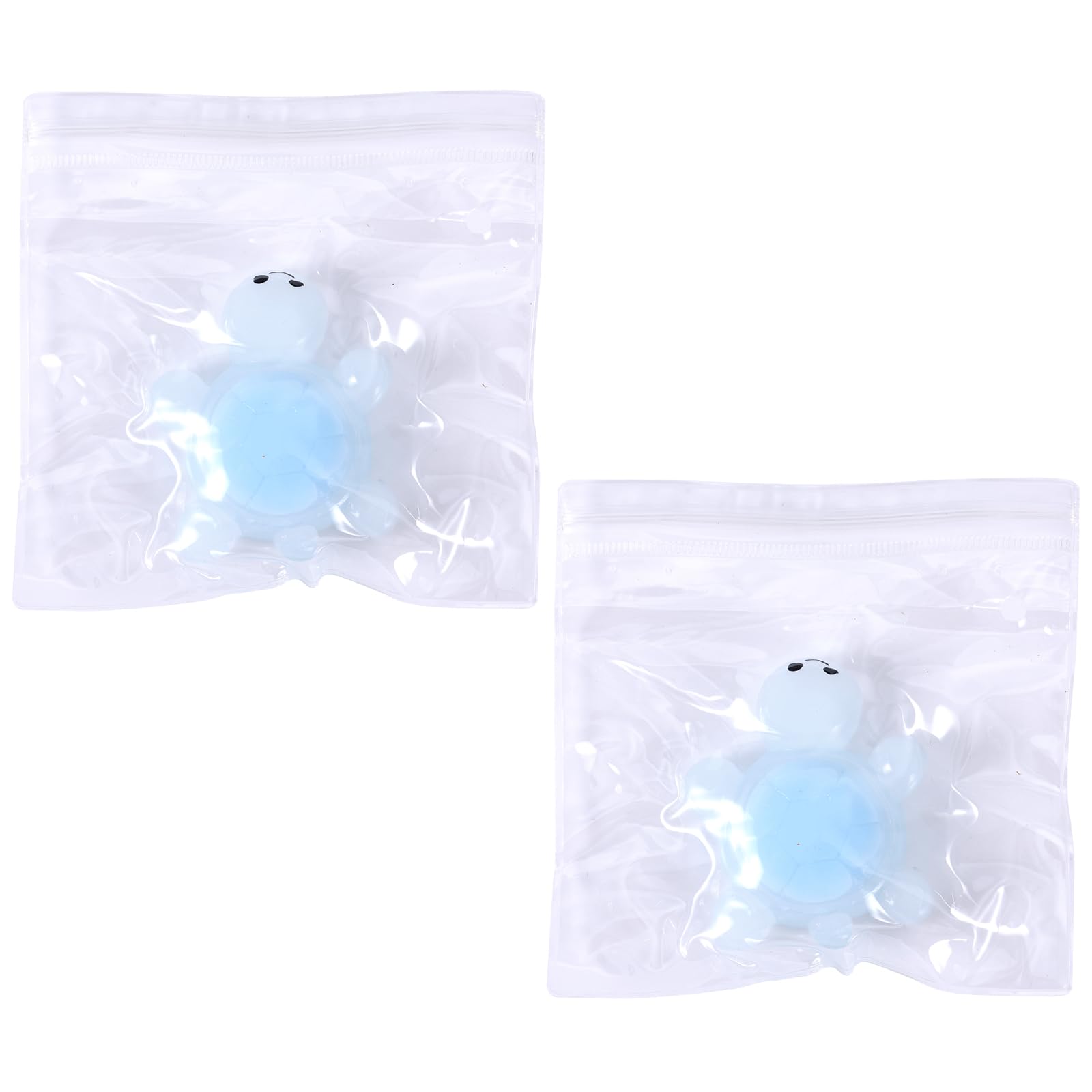 2pcs Glowing in the Dark Turtle Squeeze Toy, Kawaii Stress Fidget Squishy Toys Taba Soft Slow Rising Sensory Turtle Mochi Toy Cute Novelty Party Favors for Kids Adults Home Office Gift (Blue)