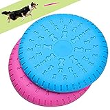 Legendog 2 Pcs Dog Flying Disc Rubber Catcher Toy 9 Inch Large Dog Toys(Pink & Blue)