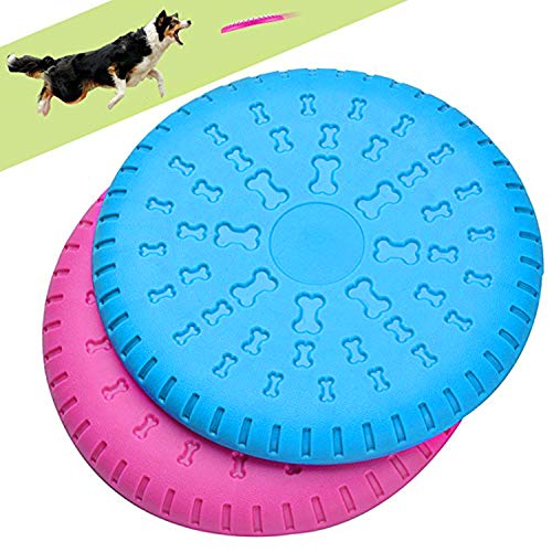 Legendog 2 Pcs Dog Flying Disc Rubber Catcher Toy 9 Inch Large Dog Toys (Pink & Blue) Legendog 2 Pcs Dog Flying Disc Rubber Catcher Toy 9 Inch Large Dog Toys (Pink & Blue)