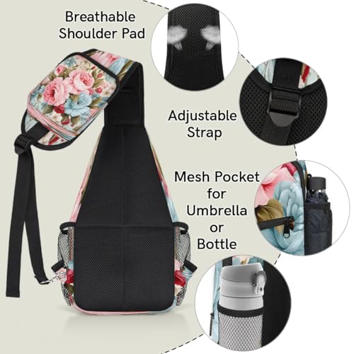 Bolso Bandolera Unisex Floral para Viaje y Senderismo miniatura 4