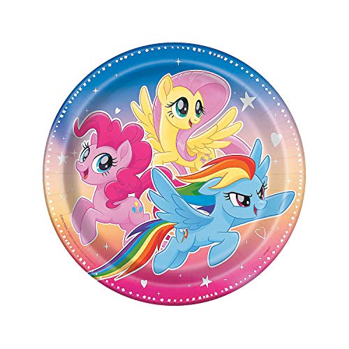 Fun Express My Little Pony Magic Party Paper Dinner Plates - My Little Pony Friends Theme Birthday Party Round Dessert Plates - Disposable Plates for Birthday Girls Baby Shower Decorations - 8 Pieces