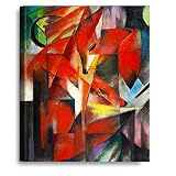 The Foxes by Franz Marc Abstract Art giclee Canvas Prints Wall Art for Home Decor Stretched Canvas Gallery Wrapped 20x16 inches