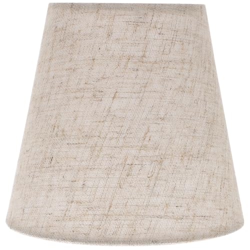 Levemolo Abat-Jour en Tissu Lin Beige pour Lampe E14 Petit Abat-Jour pour Lampe de Table et Lampadaire Diffuseur de Lumière Douce pour Salon et Chambre