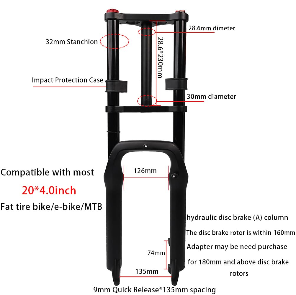 Amazon | TIANXON バイクサスペンションフォーク ダブルクラウン 20×4