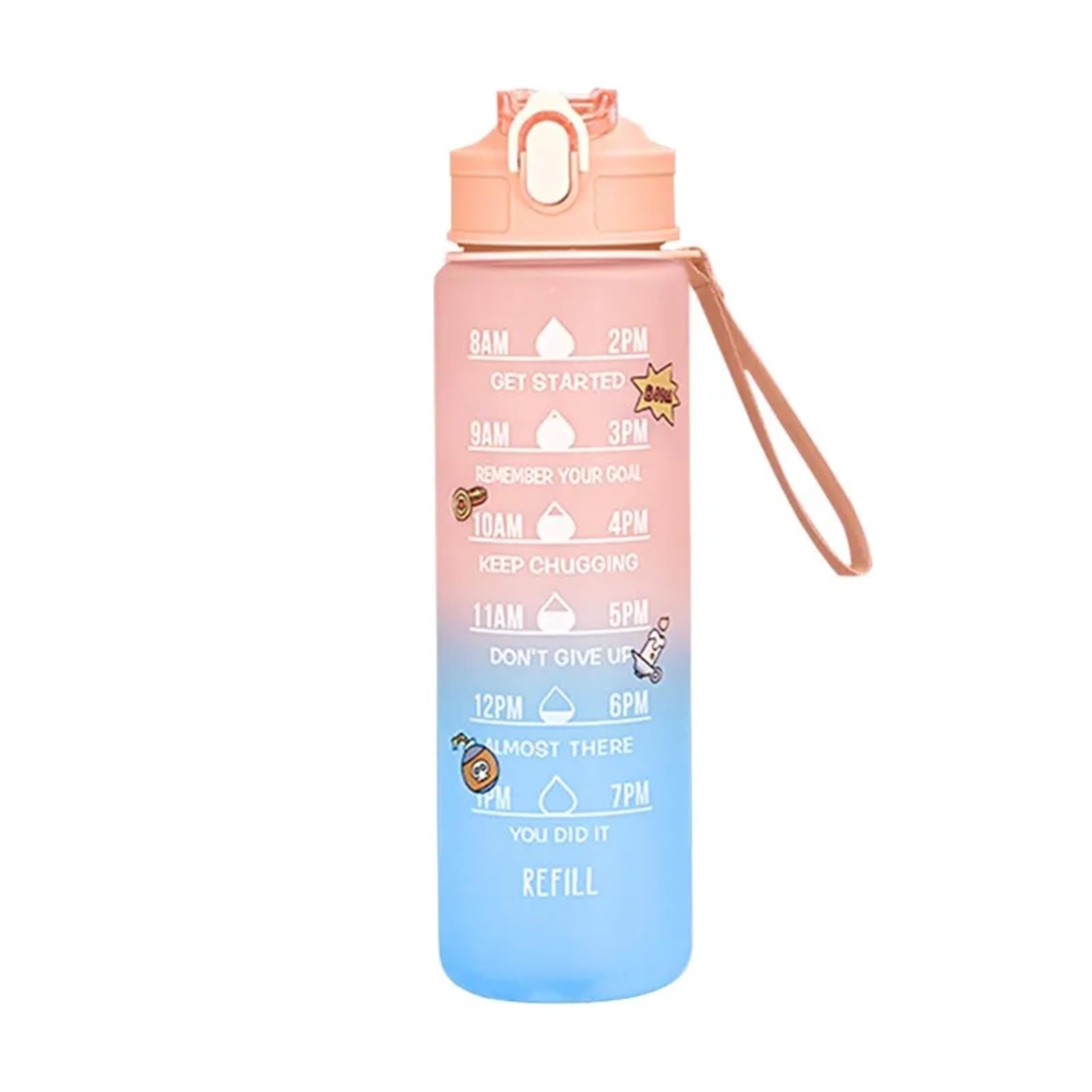 QuxetlRyz Sports Water Bottle High Capacity Water Bottle Drinking Leakproof(Pink)