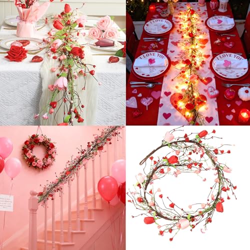 Rotin flexible en cœur et papillons, décoration artisanale premium