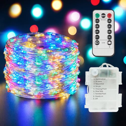 suddus 33ft 100 LED Outdoor String Lights, Multi Color Fairy Lights...