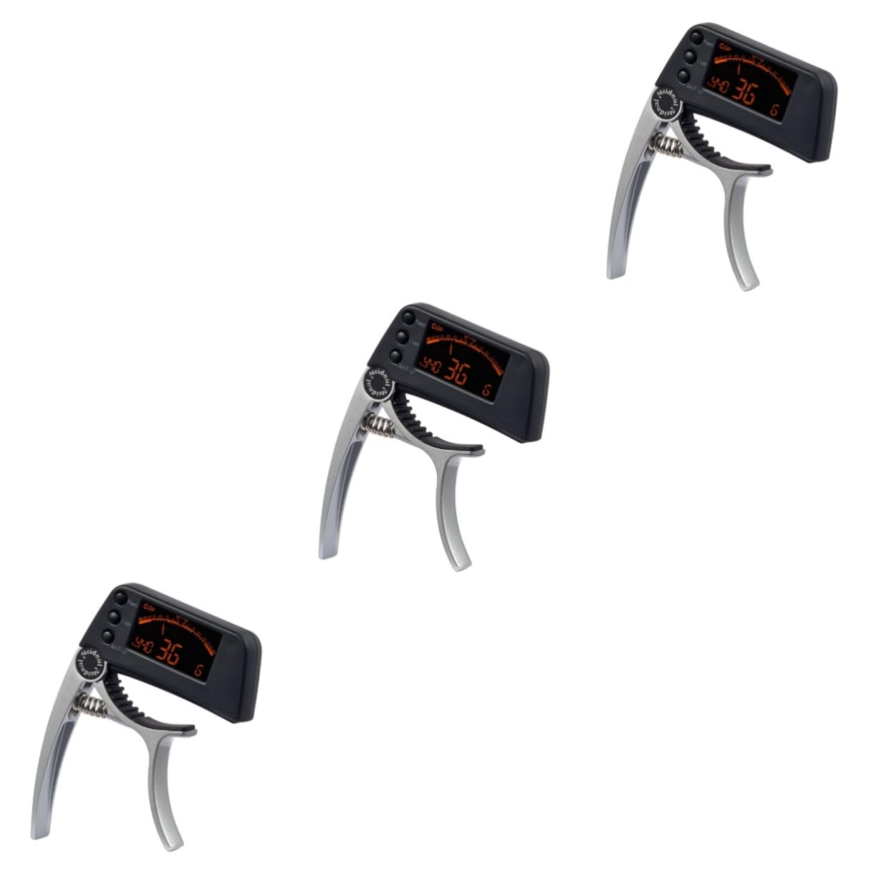 HEMOTON 3stücke Elektronisches Stimmgerät Und Kapodaster Für Akustik-gitarre Ukulele Und Banjo Präziser Clip Tuner Mit Lcd-anzeige Silber