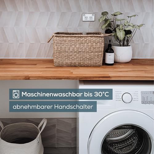 Beurer Heizkissen HK 41, kuscheliges Wärmekissen mit 3 Temperaturstufen und Abschaltautomatik, maschinenwaschbar, made in Europe, weiß / grau, 44 x 33 cm