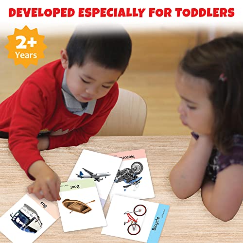 Image of Big Flash Cards for Kids: Transport | 32 Double-sided Picture Cards, Durable & Water Resistant | Early Learning & Development Toy for Preschooler & Toddlers 2-6 Years | Can Be Wiped Clean