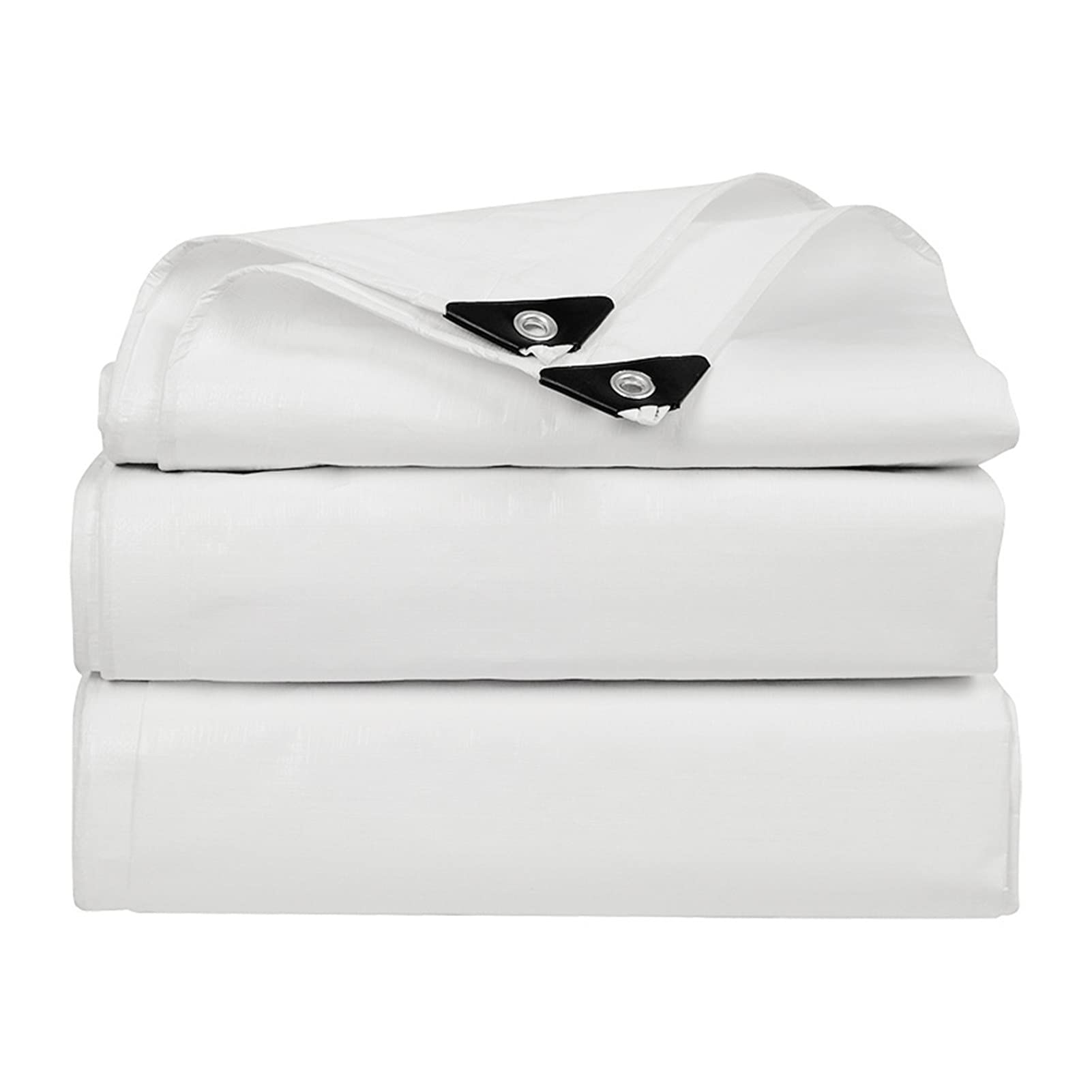 Bâche imperméable, 160 GSM Blanc Bâche avec Oeillets, Bâche de Piscine, bâches polyvalentes pour Jardin/Meubles/Voiture/extérieur/Camping,6x6m/19.68x19.68ft