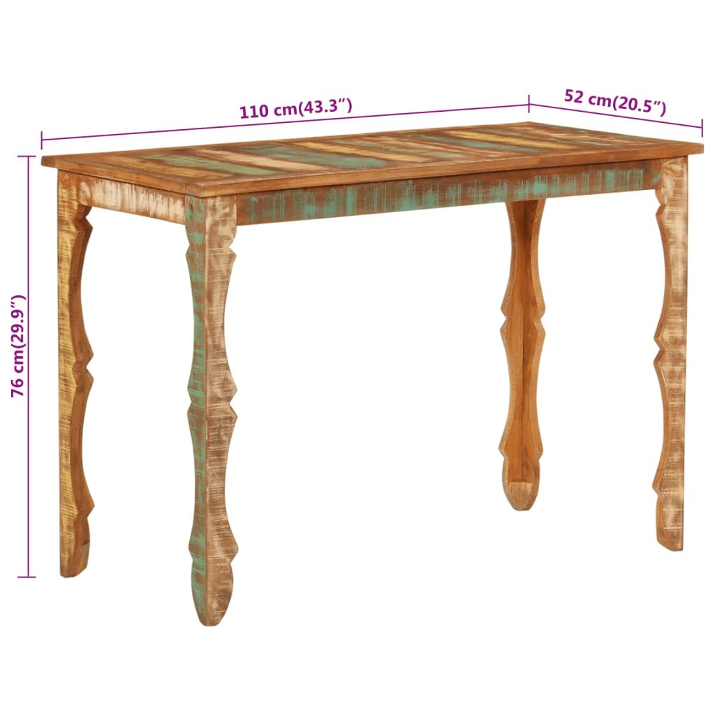 Fengshui Stół do jadalni 110 x 52 x 76 cm lite stare drewno