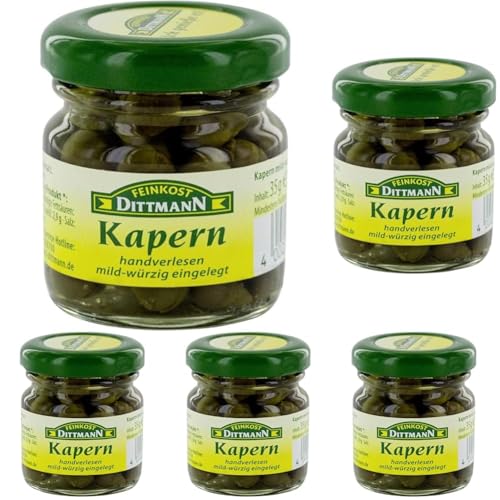 Feinkost Dittmann Kapern Mild, 20 g (Packung mit 5)