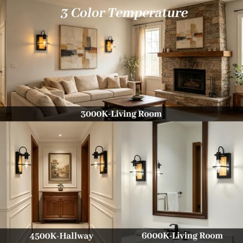 Image of Farmhouse Wall Sconces Battery Operated Set Of 2, Rechargeable Wall Lights