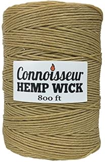Natural Hemp Wick Spool (800 FT) Natural Beeswax Coating | Slow Burn, Long-Lasting Refill | DIY Tea Lights, Candle Making, Tapers | Standard Dispenser Use | 1.0mm