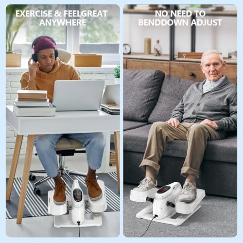 Image of Under Desk Elliptical Machine for Senior Mini Elliptical Leg Exerciser with Remote Quiet Portable Electric Seated Foot Pedal Exerciser for Home Office