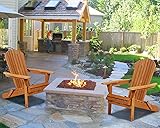 Adirondack Chair Set of 2 Outdoor Chairs Patio Chair Fire Pit Seating Lawn Chair Folding Wooden Lounger Chair Accent Furniture Weather Resistant Wood Chairs w/Natural Finish