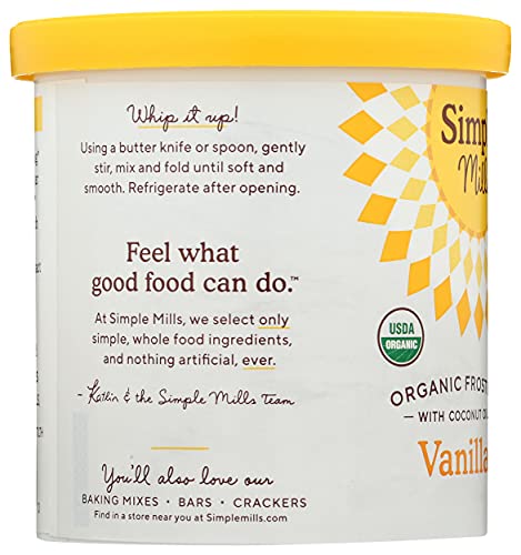 Simple Mills Organic Frosting, Vanilla - Gluten Free, Vegan, Made With Organic Coconut Oil, 10 Ounce (Pack Of 1) #TOP1