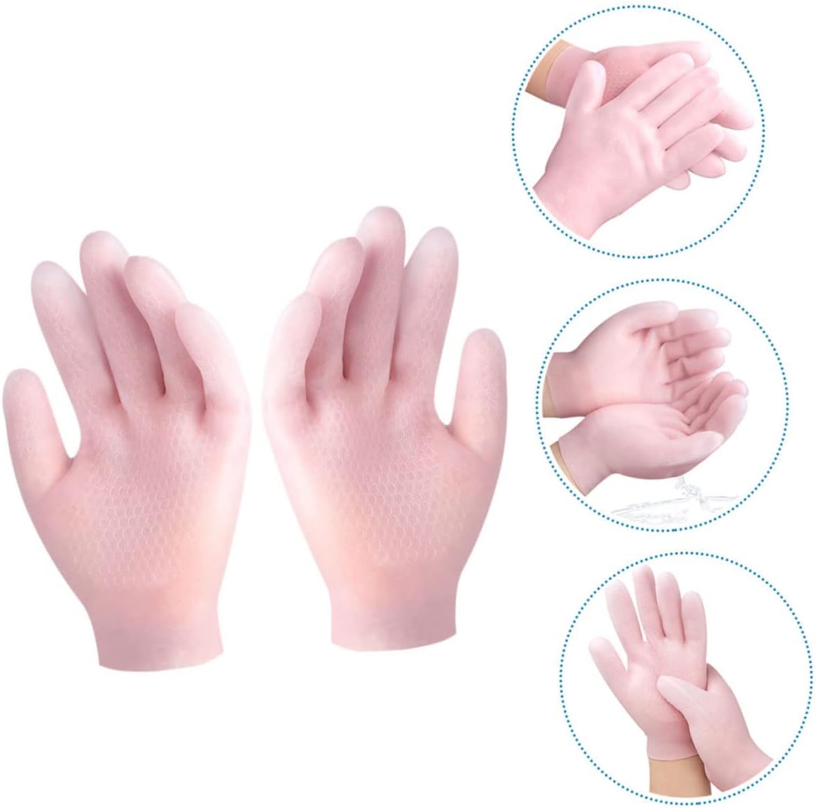 1Pair Sebs Moisturizing Gloves for Women Elastic Hand Covers for Hydration Treatment Cracking Skin Friendly Design for Dry and Hand Care