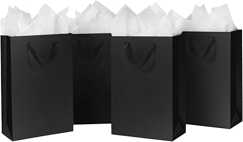Miniatura 28 de SHIPKEY Paquete de 10 bolsas de regalo verde aguamarina con papel de seda bolsa de regalo de dama de honor de 8 x 4 x 11 pulgadas, bolsa de papel