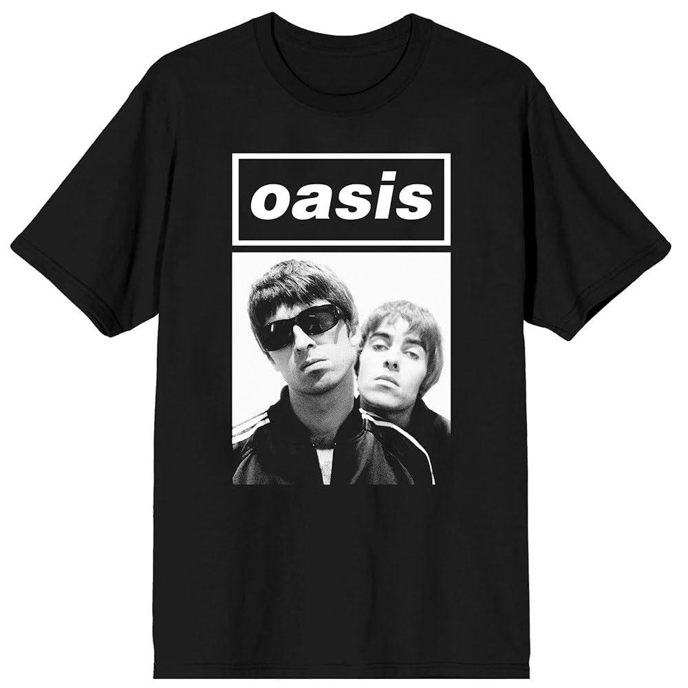 Rock Off Officially Licensed Products Oasis Noel and Liam Boxed Photo T Shirt L Black