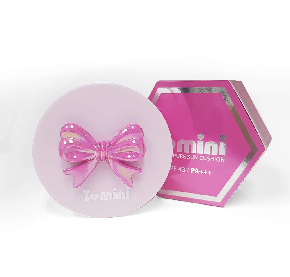 TOMINI Pure Sun Cushion (Ribbon Deep pink) & Refill EWG Green Level for Baby Kids Watery Sun Cream 1ea 14.5g SPA43 PA+++ Made In KOREA by TOMINI