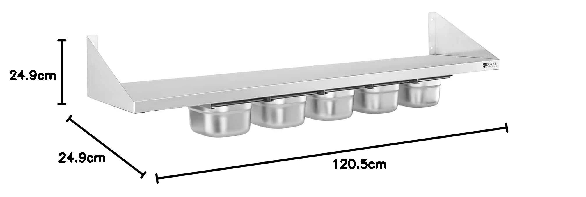 Royal Catering - RCWR-5 GN1/6 - Estante para Especias - 5 x 1/6 GN