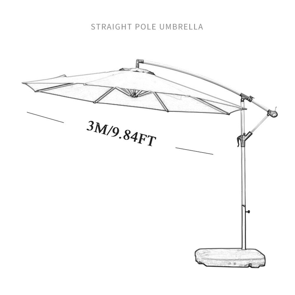 Parasol rzymski w stylu europejskim Parasol ogrodowy z korbą ręczną Aluminiowa markiza Nadaje się do plaży Basen Dziedziniec Taras Składany parasol zewnętrzny(KHAKI)