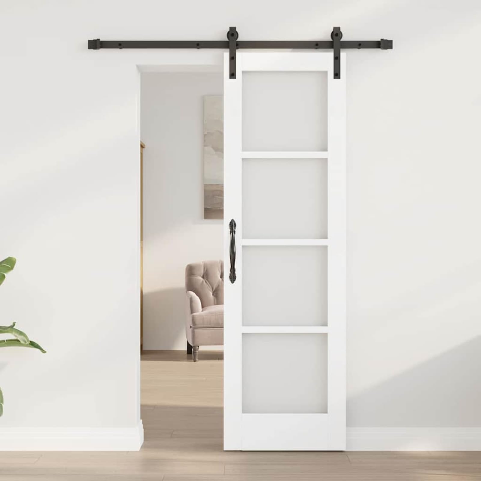 Homgoday Puerta Corrediza de Madera de Pino Maciza con Diseño Moderno y Resistente - 23.7 kg