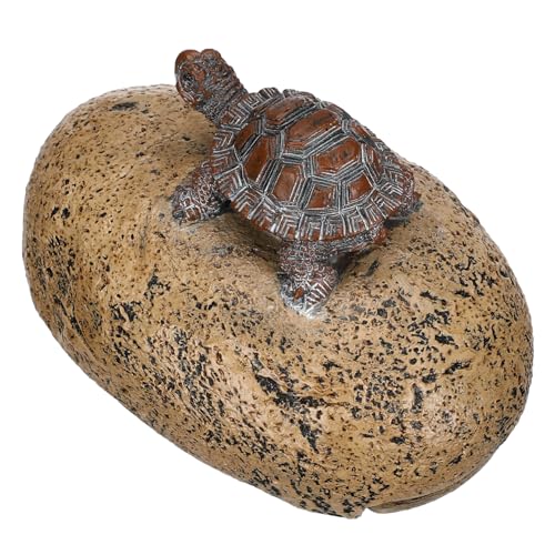 SOPOTUTU Caja para Llaves Oculta Exterior con Estatua de Tortuga y Piedra Falsa Resistente para Jardín Compartimento Secreto Fácil Decoración Funcional Resistente al Clima
