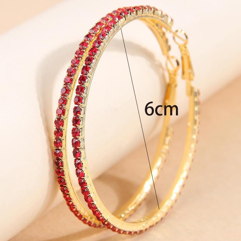 Earrings for Women Big Hoop Earring Sparkly Rhinestone Earring Prom Jewelry Gifts Christmas Accessorie - Image 5
