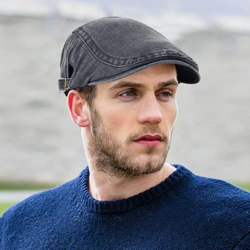 Image of 3Pcs Men's Newsboy Caps Cotton Cooling Hat Adjustable Flat Cap for Men