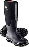 D DRYCODE Work Boots for Men with Steel Shank, Waterproof Rubber Boots, Warm 6mm Neoprene Anti Slip Rain Boots, Black, Size 5-14