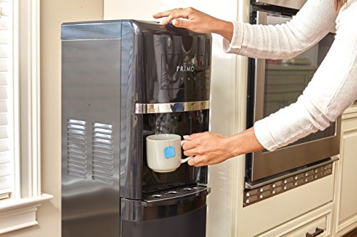 Primo Bottom Loading Self-Cleaning Water Dispenser, 3 Temp (Hot-Cool-Cold) Water Dispenser For 5 Gallon Bottle W/Child-Resistant Safety Feature, Black With Black Stainless Door #TOP2