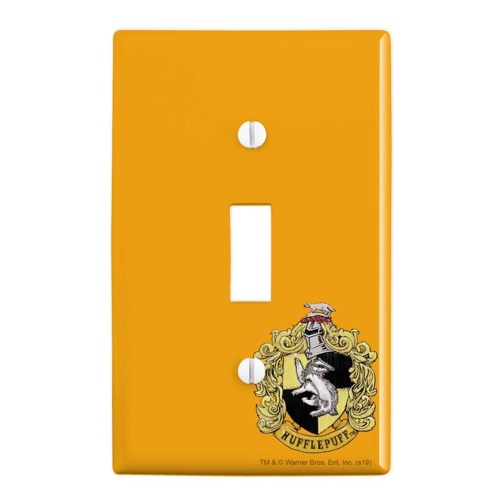 Harry Potter Hufflepuff Painted Crest Plastic Wall Decor Toggle Light Switch Plate Cover