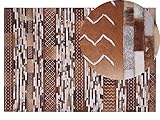 Klassische, rechteckige Form Lederteppich braun dekorativ 140x200 cm Herekli