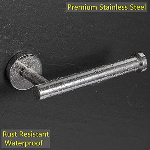 Image of Toilet Paper Roll Holder for Bathroom, Kitchen Tissue Roll Stand, 304 Grade Stainless Steel Wall Mount Hanger for Kitchen Accessories Items, Home and Bathroom Accessories, Chrome Finish, 5 Inch