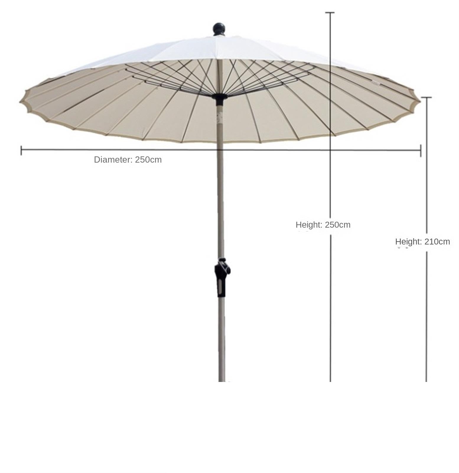 Parasol Ogrodowy, Parasol Plażowy, Parasol Tarasowy, Parasol Zewnętrzny, Przenośny Parasol Plażowy Na Taras Ogrodowy Bez Podstawy, Parasol Ogrodowy, Parasol Tarasowy, Par,Grün-2.5m