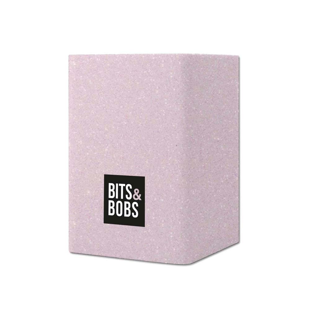 Grafoplás | Pencil Holder | Pink Glitter | Silicone | 9.5 x 6.5 x 6.5 cm | Perfect for Desk | Bits & Bobs Pop Up Design | Glitter Colours