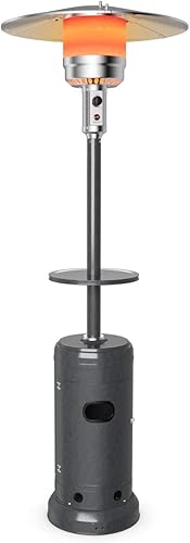 Miniatura 10 de Tangkula Calentador de propano de 48,000 BTU para patio con ruedas, calentadores de exterior para patio con mesa, quemador de acero inoxidable,