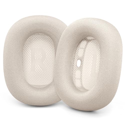 GEVO Upgraded Ear Cushions Replacement Earpads for Apple AirPods Max Headphones, Mesh Fabric Ear Pads Ear Covers with Memory Foam and Magnet for AirPods Max (Starlight)