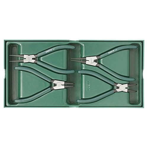 SATA Juego de 4 alicates de anillo a presión - ST09911SJ, verde