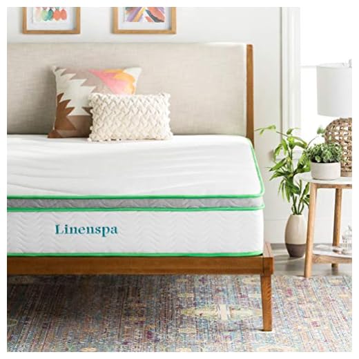LINENSPA 10 Inch Latex Hybrid Mattress - Supportive - Responsive Feel - Medium Firm - Temperature Neutral - Queen