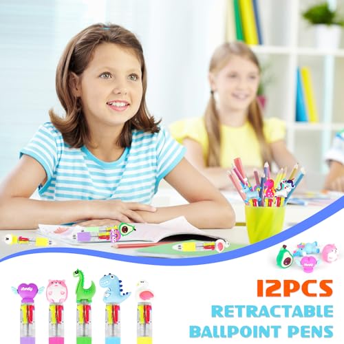 ZALAON 12 PCS Multicoloured Pen Sets - Party Bag Fillers for Kids & Children - Cute Mini Party Favours for Classroom & School Gifts - Image 4