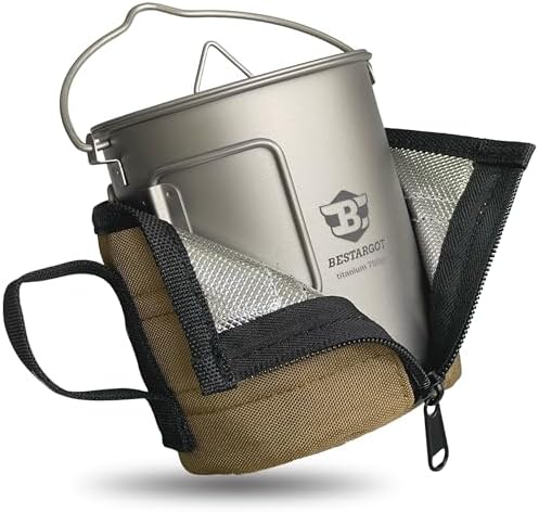 Bestargot Popote Bivouac en Titane 750ml, Tasse Camping Léger ave...