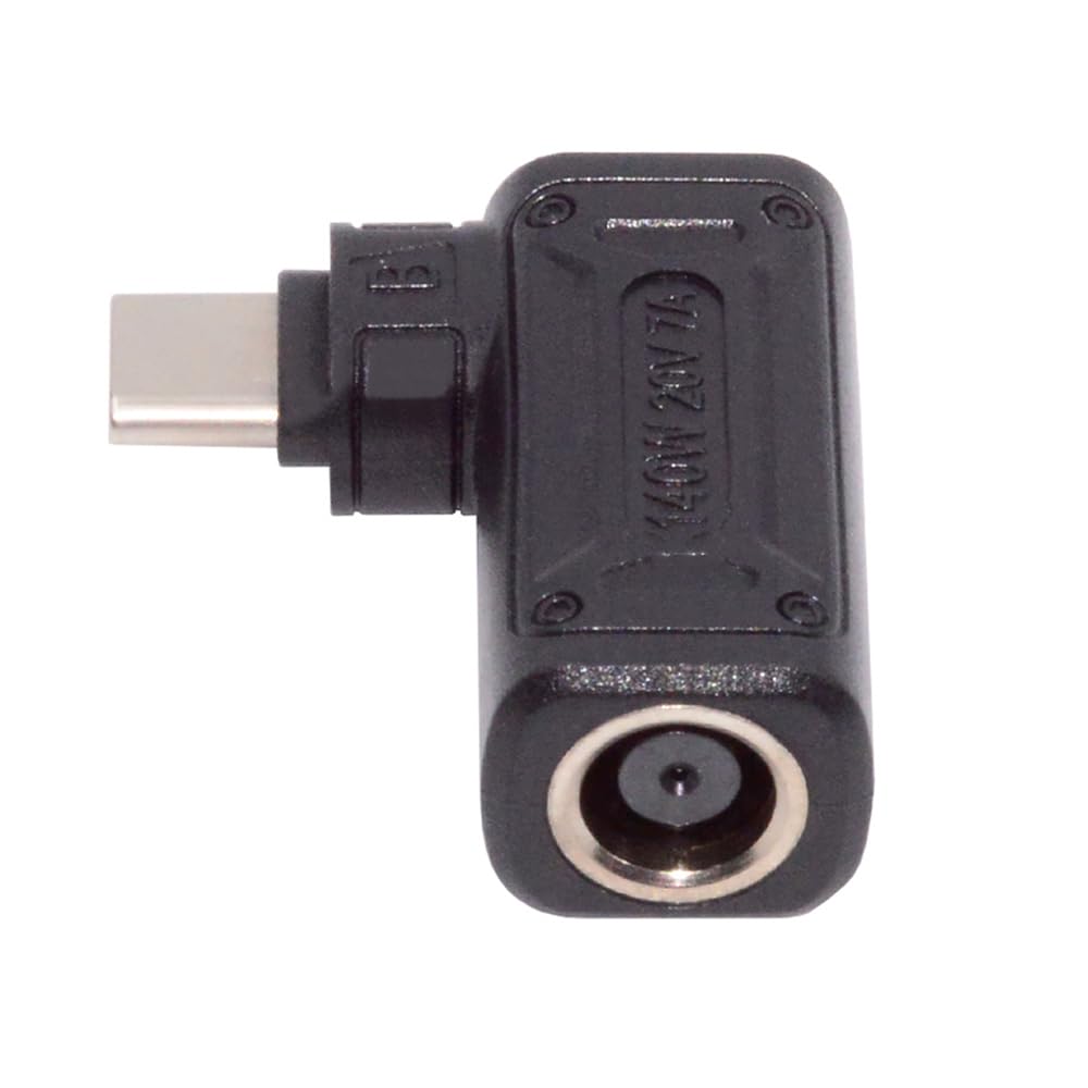 cablecc DC Jack 7.4x5.0mm Input to USB-C Type-C Angled 90 Degree Power Plug 140W 100W Charge Adapter for Laptop Phone