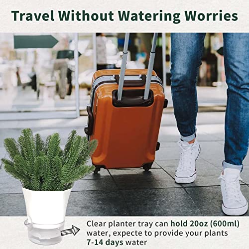 Berzger 2 Pack Self Watering Hanging Planters For Indoor Plants, Macrame Plant Hangers Holders With Pots, 6'' Decorative Modern Plastic Planters With Drainages And Trays. #TOP5