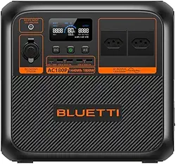 BLUETTI AC180P Estação de Energia Solar Portátil | 1.800 W 1.440 Wh (110V)