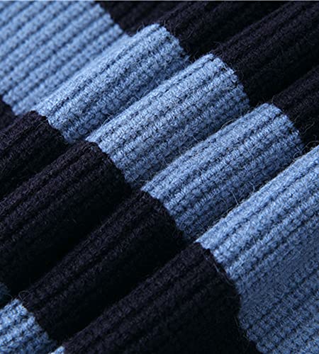 Lifeshe Women's Men Striped Sweater Pullovers Oversized Knitted Jumpers Sweatershirts Streetwear Green #TOP5